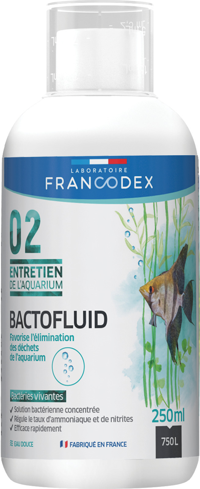 Bactofluid FRANCODEX Solução para manutenção do aquário