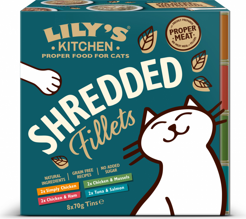LILY'S KITCHEN Shredded Fillets Mega pack 8x70g comida húmeda para gatos - 4 sabores