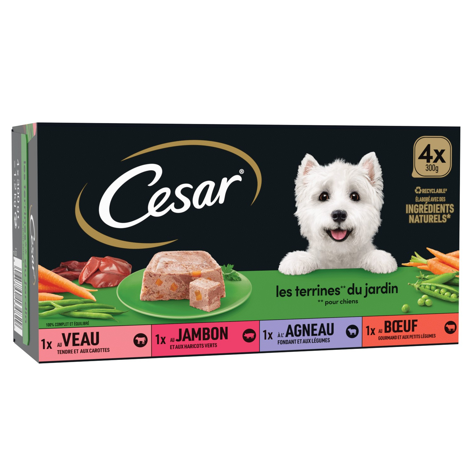 CESAR Les Terrines du jardin - Alimento húmido para cães adultos - Vários sabores disponíveis