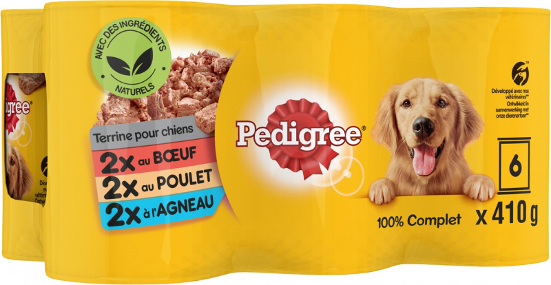 PEDIGREE TERRINES SAVEURS Mix Nassfutter für Hunde - 3 Geschmacksrichtungen