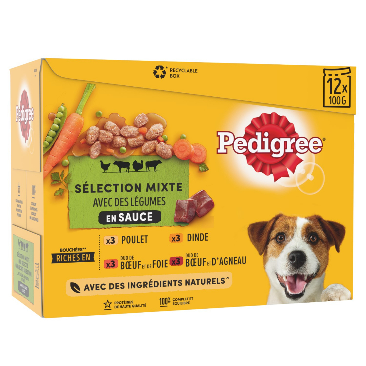 PEDIGREE Mega pack de comida húmeda en salsa para perros - 4 recetas