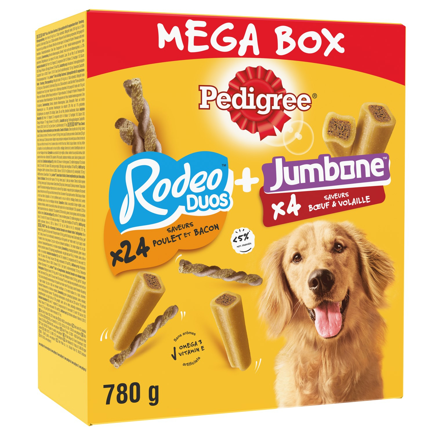 PEDIGREE Mega Box RODEO DUOS + JUMBONE Pack mega de snacks para perros