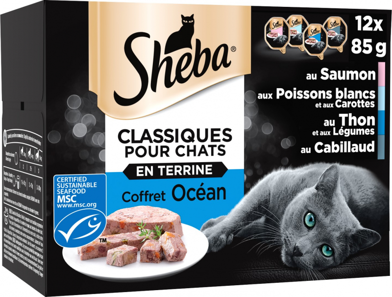 SHEBA Classics in Pastete für Katzen Fischplatte - 4 Variationen