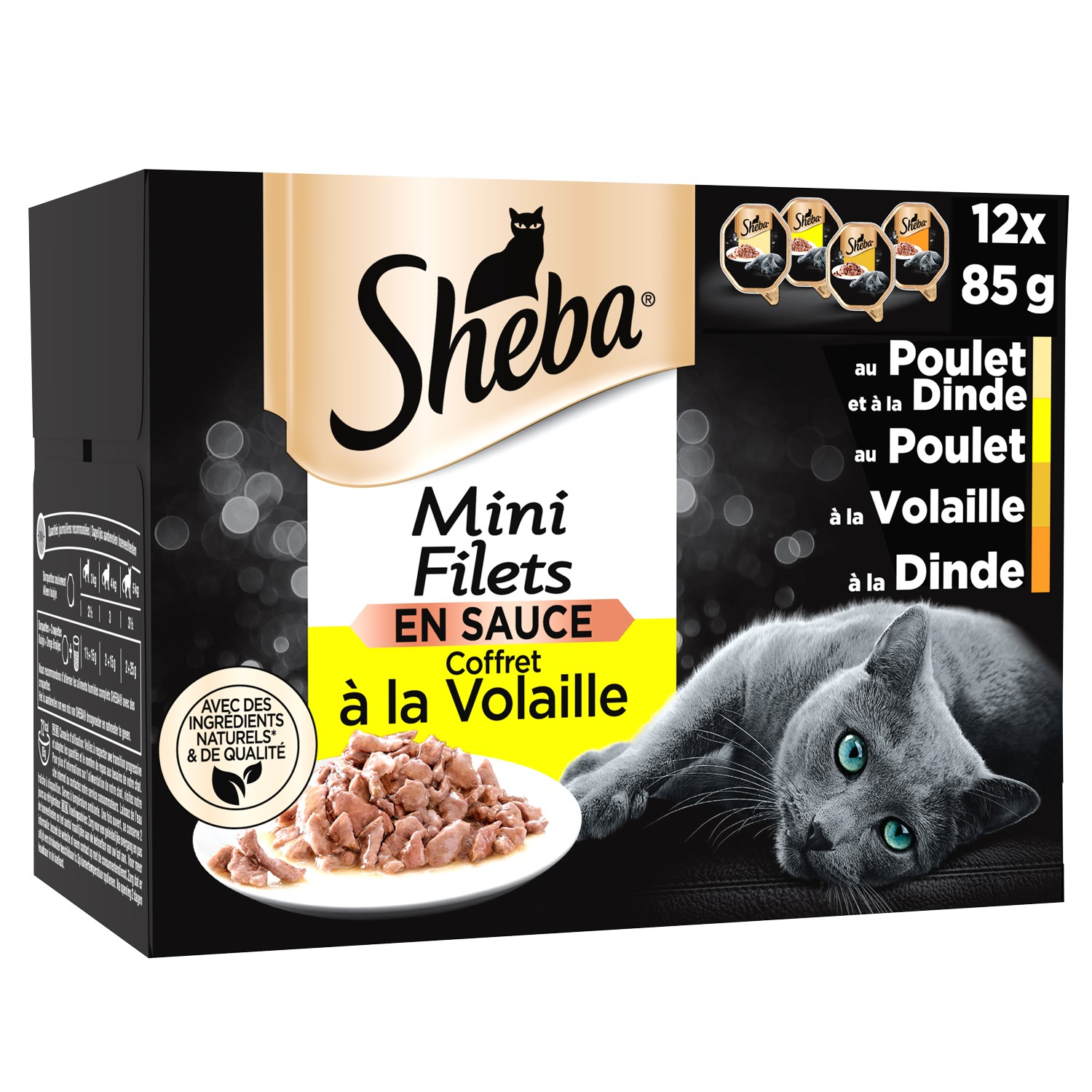 SHEBA Patè per gatti Mini Filets Coffret al pollame - 4 Varietà