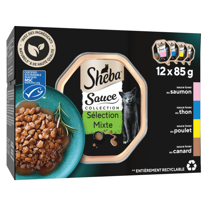 SHEBA Pastete für Katzen Sauce Lover Collection Gemischte Auswahl - 4 Sorten