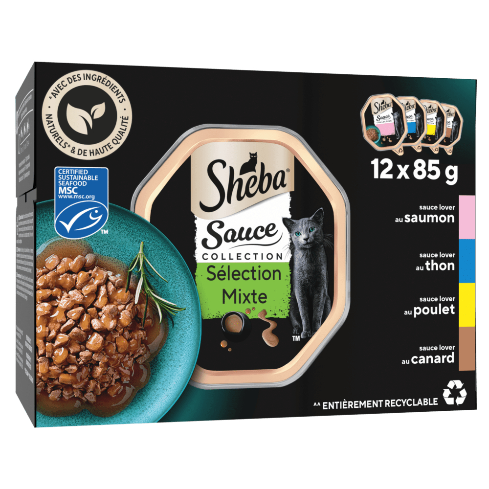 SHEBA Patê para gato Sauce Lover Coleção Seleção Mista - 4 Variedades