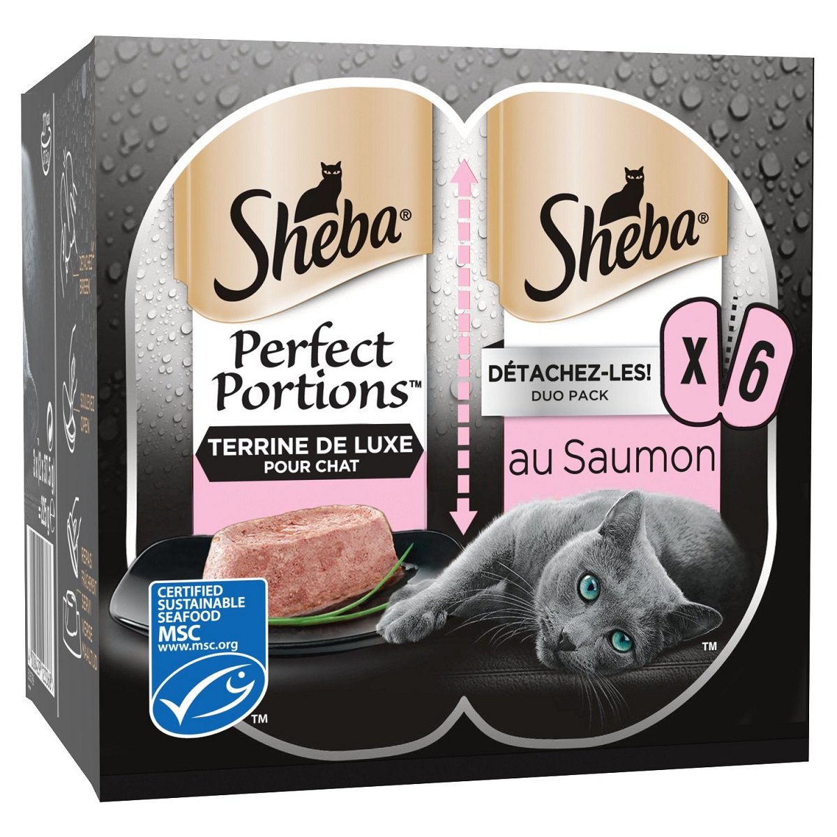 SHEBA Perfect Portions Pâtée pour chats de Luxe au Saumon