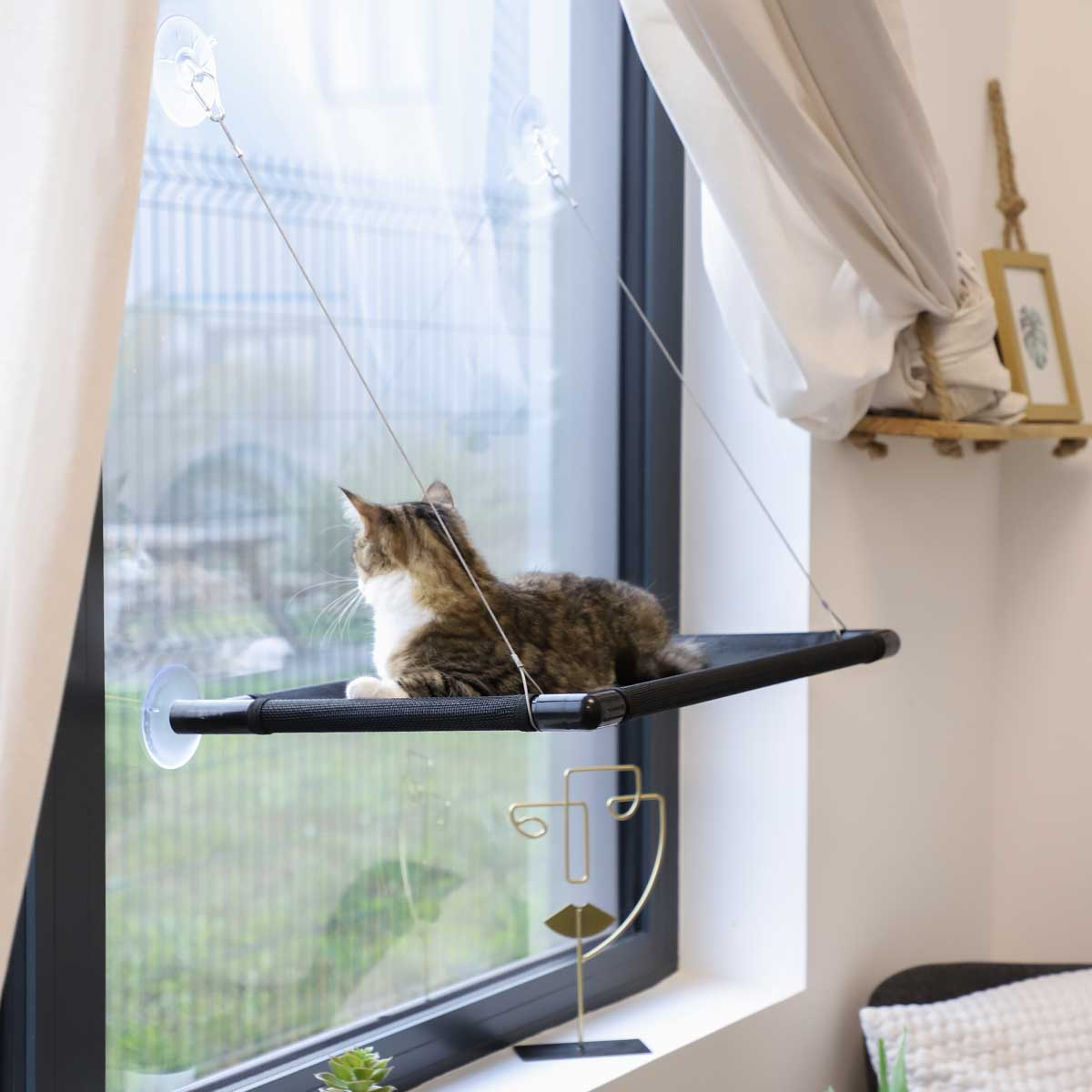 Hamaca de ventana para gatos - color negro