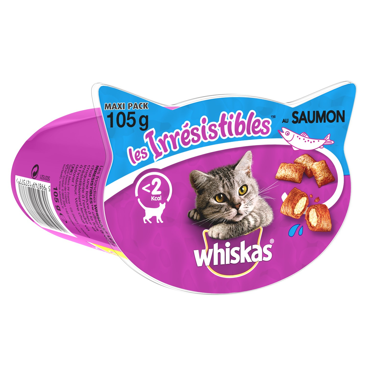 WHISKAS LES IRRESISTIBLES Snacks al Salmone per gatti adulti