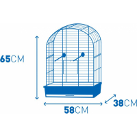 Duvo+ cage à oiseaux Iza 3 avec toit ouvert - H65cm