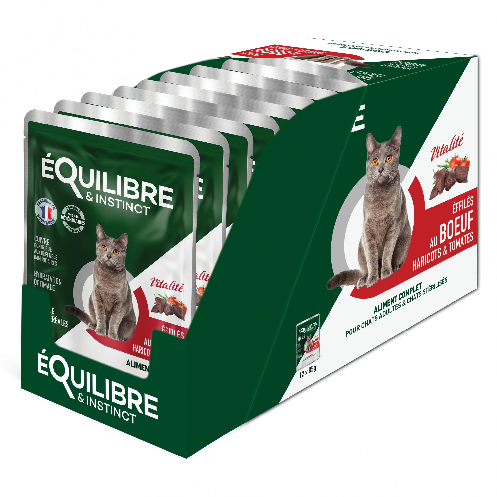 Equilibre & Instinct Vitality Cat Sterilized, met rund