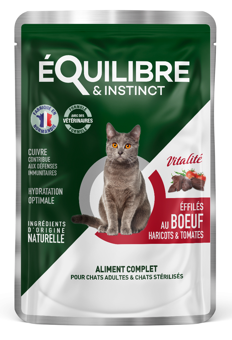 Equilibre & Instinct Nassfutter mit mit Rindfleisch für sterilisierte Katzen
