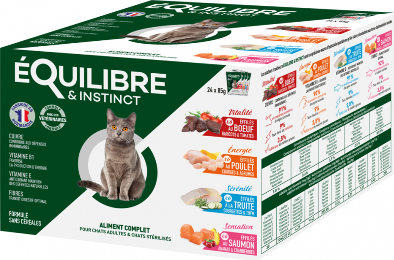 Equilibre & Instinct Pack Mega comida húmeda para gatos - 4 variedades