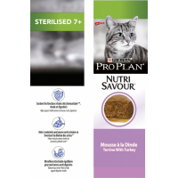 PRO PLAN Nutri savour Sterilised 7+ en mousse à la dinde pour chat senior stérilisé
