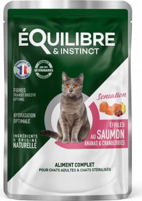 Equilibre & Instinct Effilés Sensation pour chat adulte au saumon, ananas et cranberries