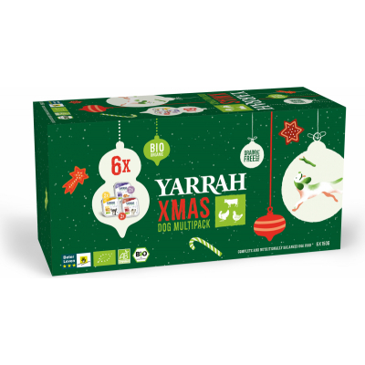 YARRAH Multipack Weihnachten Hunde 3 getreidefreie Rezepte - 6x150g