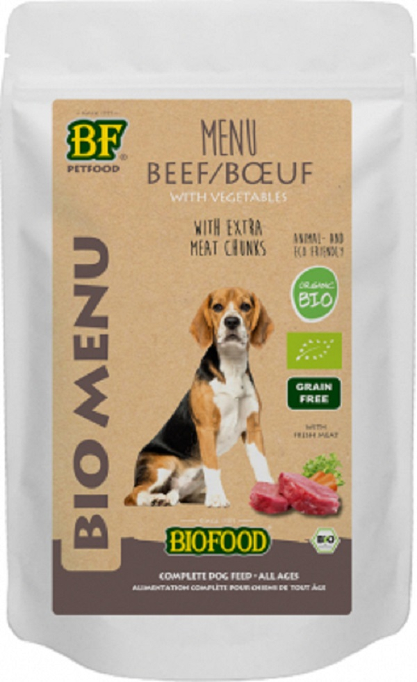 BF PETFOOD - BIOFOOD Menu BIO pâtée au bœuf pour chien