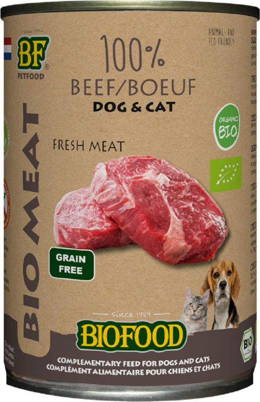 BIOFOOD Paté di manzo 100% biologico per cani e gatti