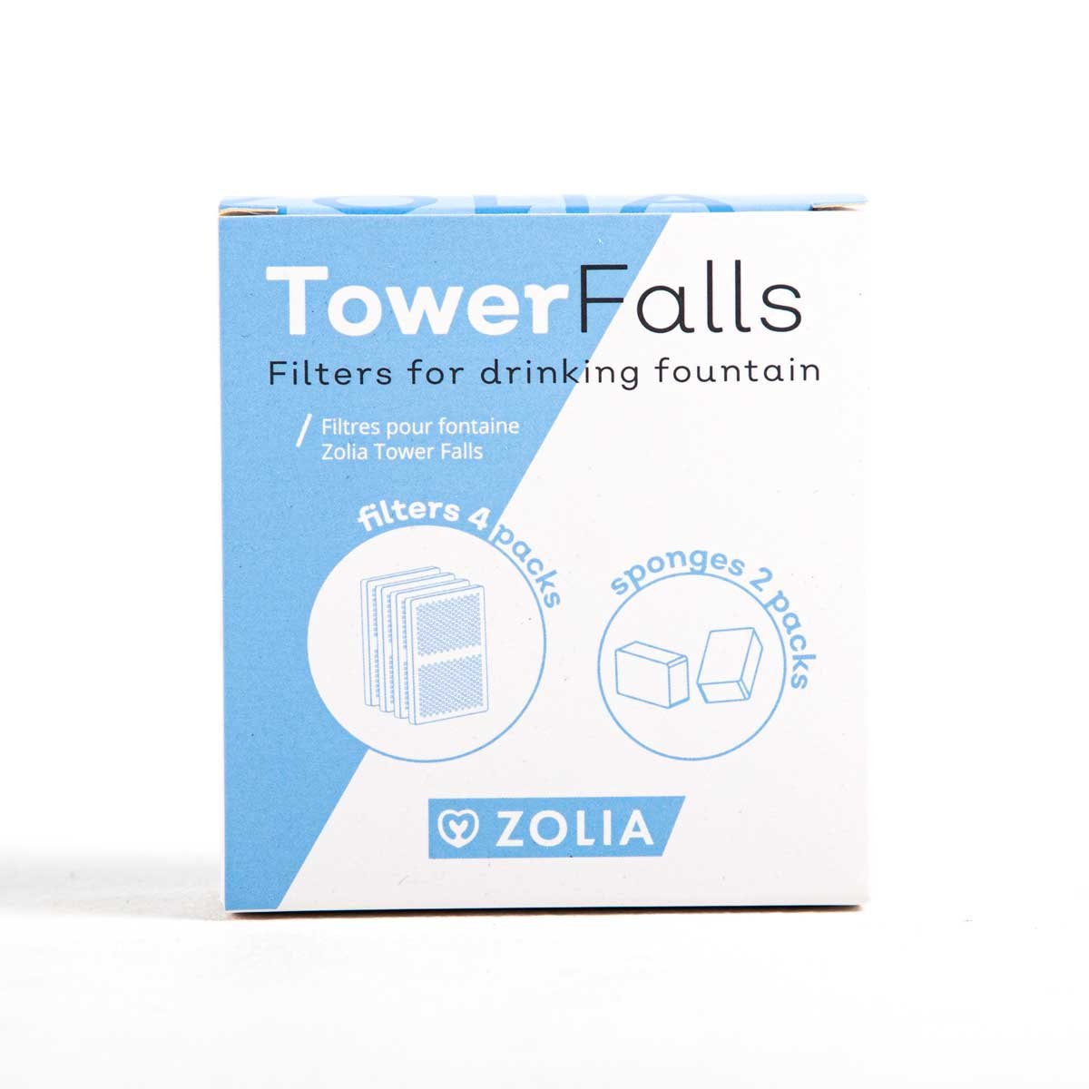 Filter für Trinkbrunnen Zolia Tower Falls - 4 Aktivkohlefilter + 2 Schaumfilter