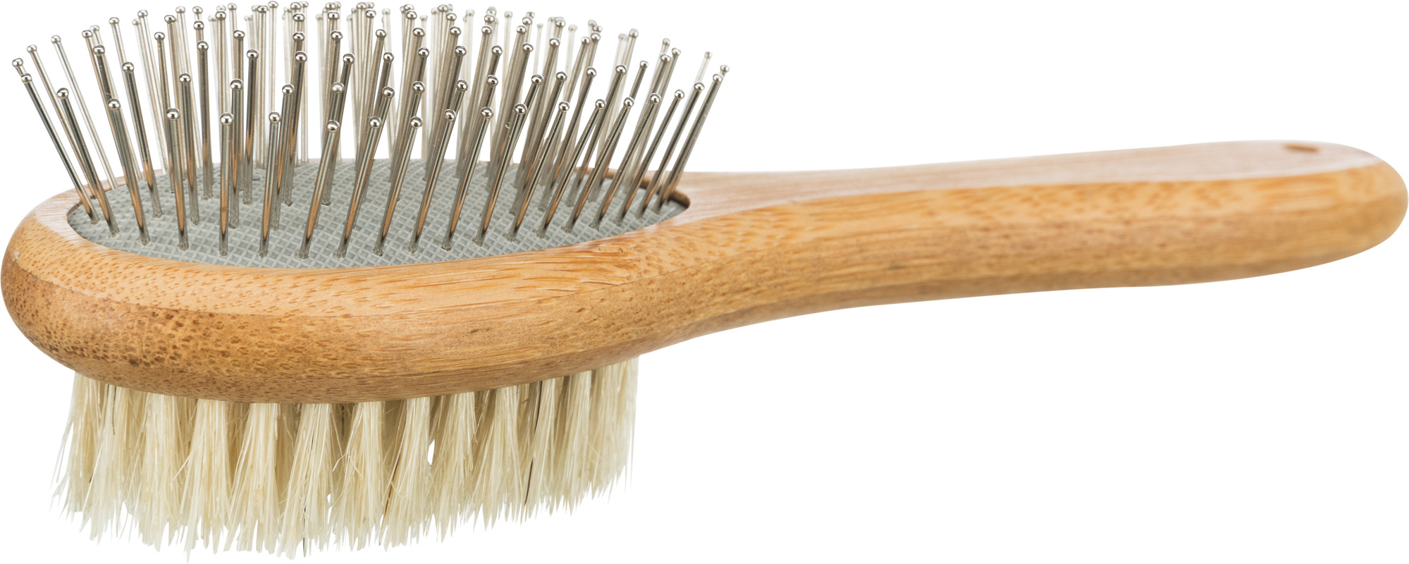 Cepillo de doble cara, cerdas de bambú natural y metal