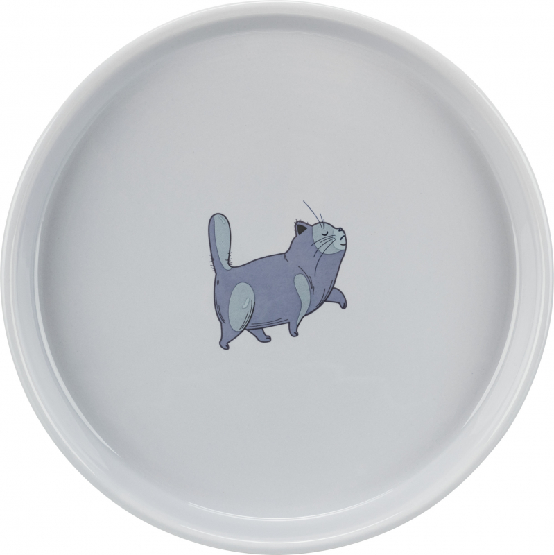 Gamelle plate et large pour chat en céramique