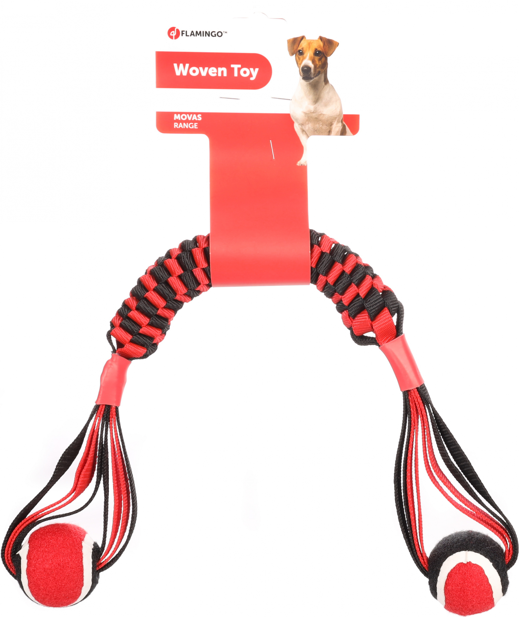 Brinquedo de tecido resistente para cão com bola Flamingo