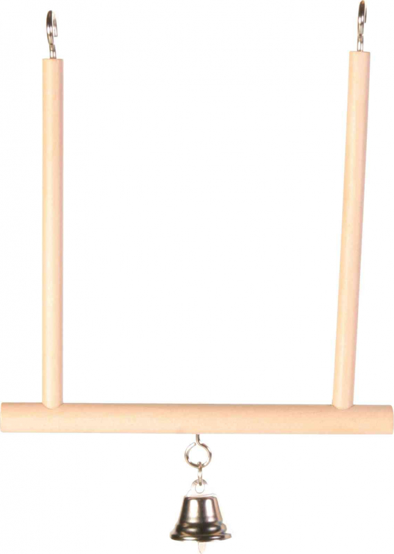 Trapèze balançoire pour oiseaux avec clochette 12 × 13 cm