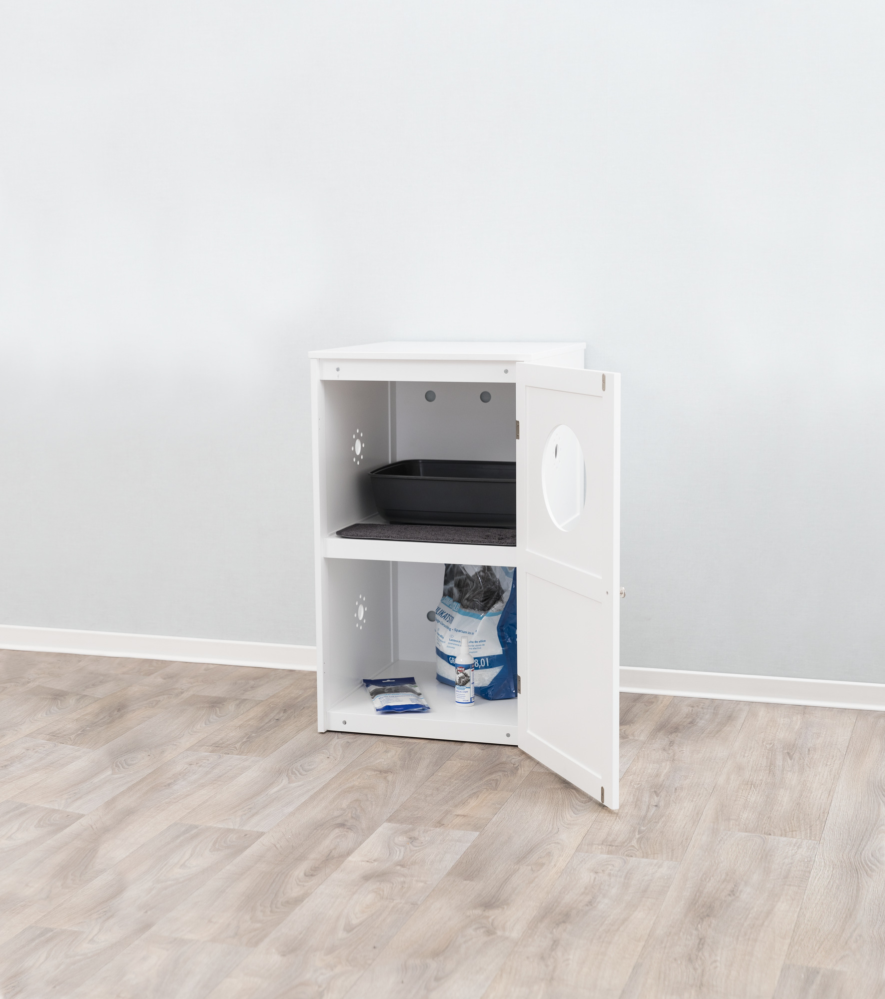 Mueble para arenero para gatos con dos compartimentos de Trixie
