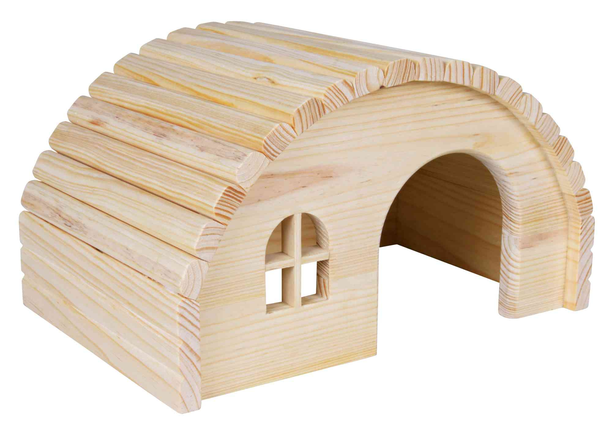 Holzhaus mit rundem Dach
