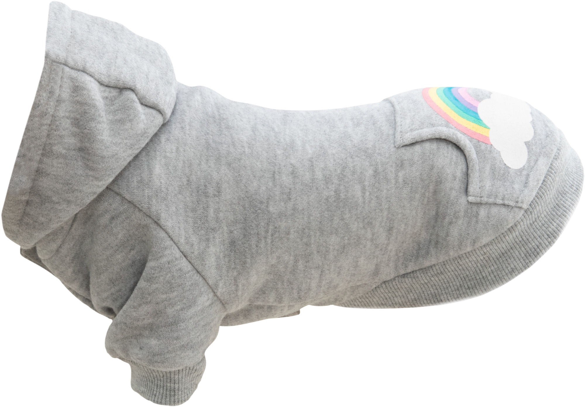 Camisola com capucho Rainbow Falls cinzenta para cão
