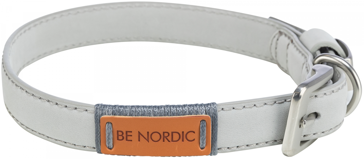 Trixie Be Nordic collier en cuir gris clair - plusieurs tailles disponibles