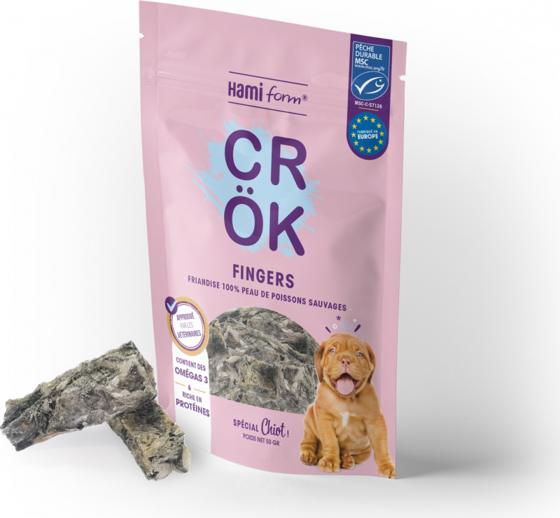 Crök Fingers Piel de pescado Snacks para cachorros
