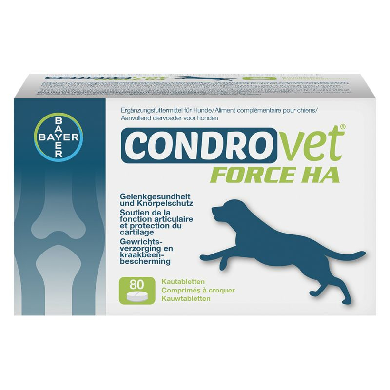 Condrovet comprimidos mastigáveis ​​para suporte da função articular e proteção da cartilagem para cães