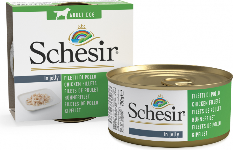 SCHESIR Pack de 6 latas de comida húmeda para perros adultos