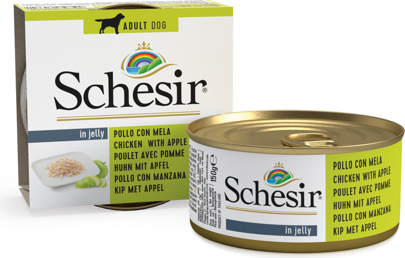 SCHESIR Pack de 6 latas de comida húmeda para perros adultos