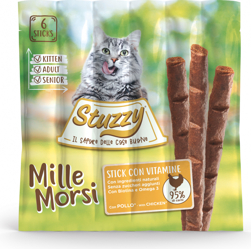STUZZY MILLE MORSI Sticks pour chats à la viande