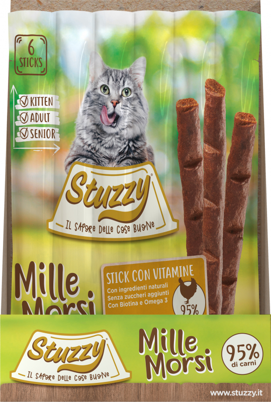 STUZZY MILLE MORSI Sticks pour chats à la viande
