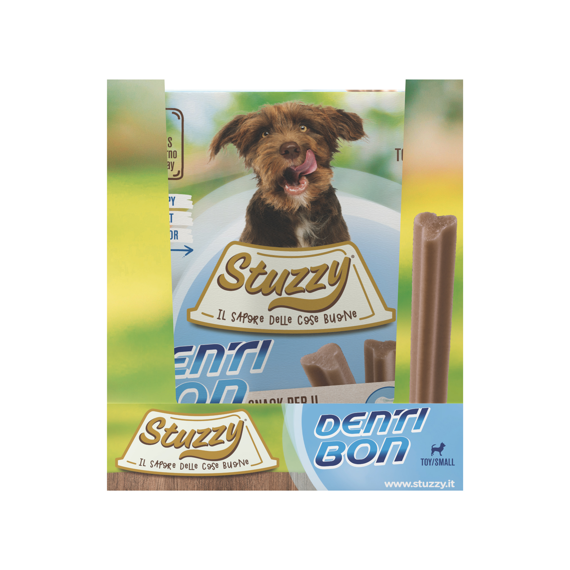 STUZZY DENTIBON Snacks dentales para perros pequeños - 110g x 4