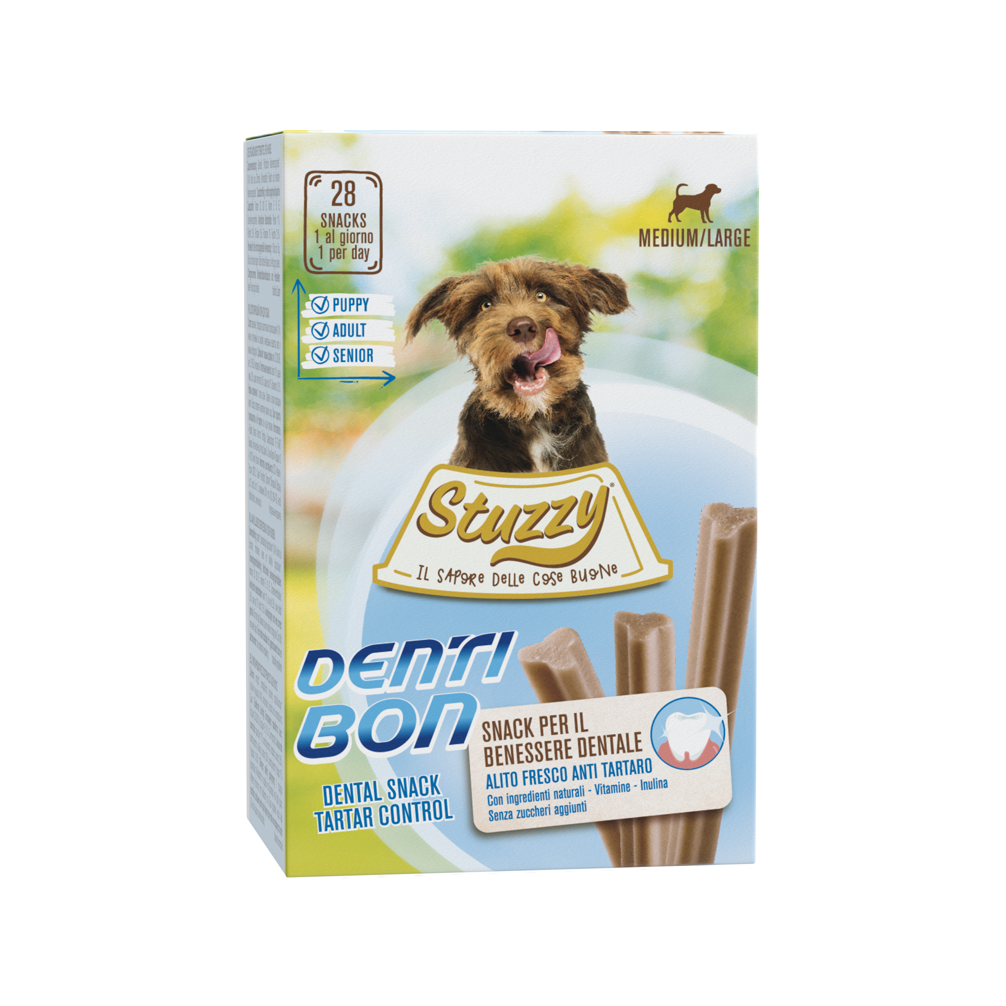 STUZZY DENTIBON Snacks Dentaires à mâcher pour chien moyen - 180g x 4