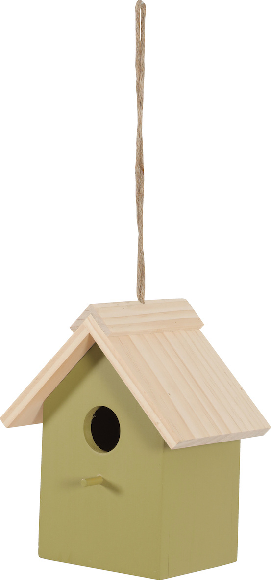 Rechthoekig FSC houten huisje voor vogels - Lichen