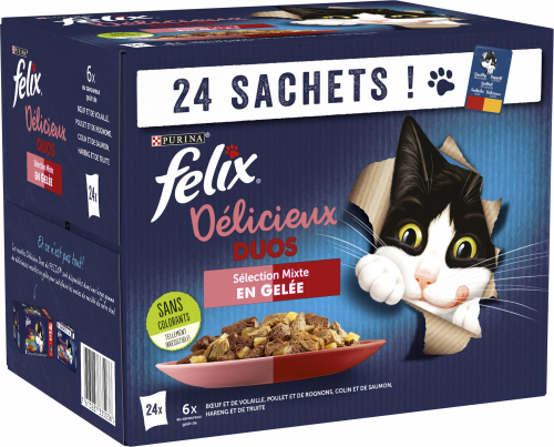 Felix Sachets Fraicheur Effiles En Gelee Delicieux Duos