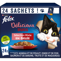 FELIX Délicieux Duos Selección mixta en gelatina para gatos