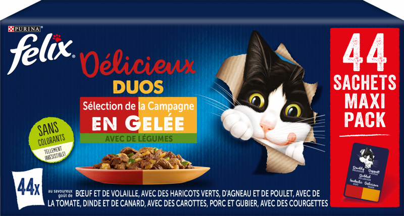 FELIX Delicieux Duos Selection Filetes de carne en gelatina - 44 sobres