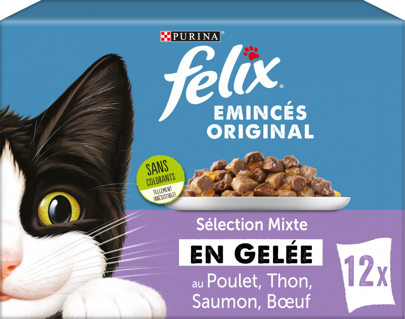 FELIX Emincés Original en Gelée Viandes et Poissons pour chat adulte