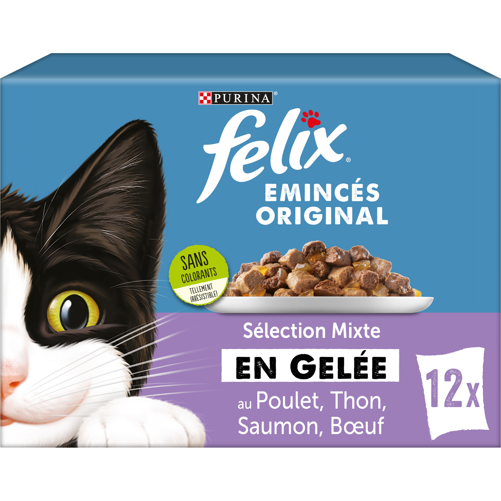 FELIX Emincés Original em Geleia Carnes e Peixes para gato adulto
