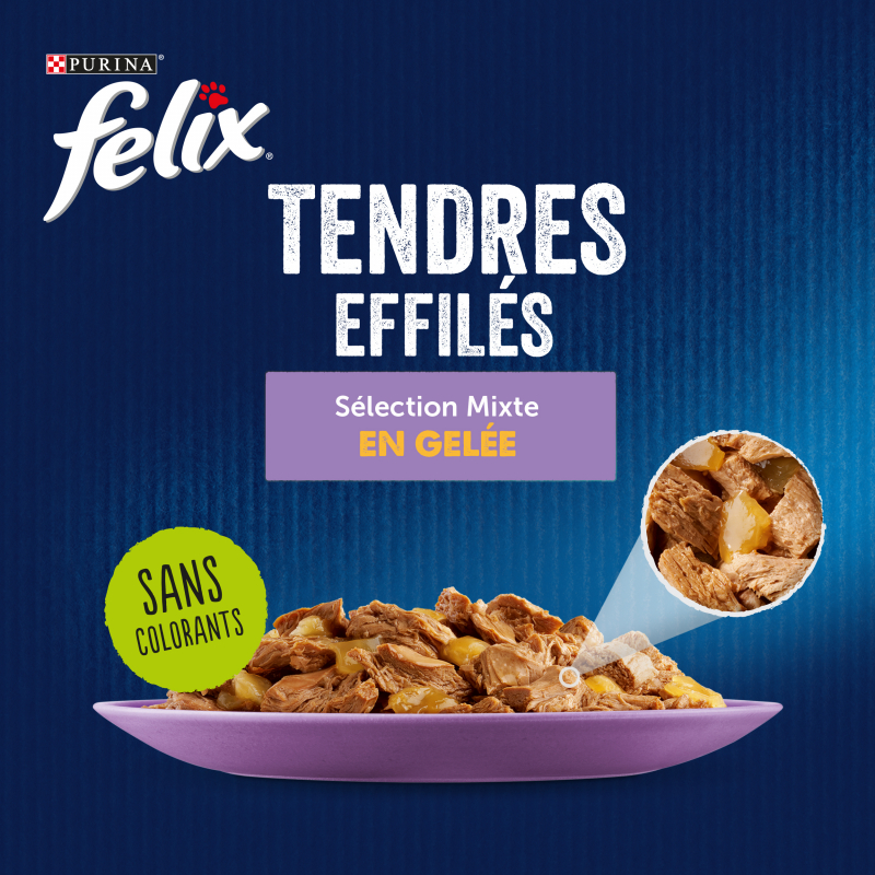 FELIX Fantastic Tiernos filetes en gelatina Selección mixta para gatos