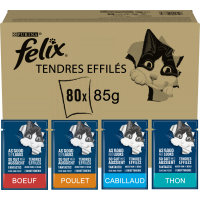 FELIX Tendres Effilés en Gelée Sélection Mixte pour chat - PACK 80x85g