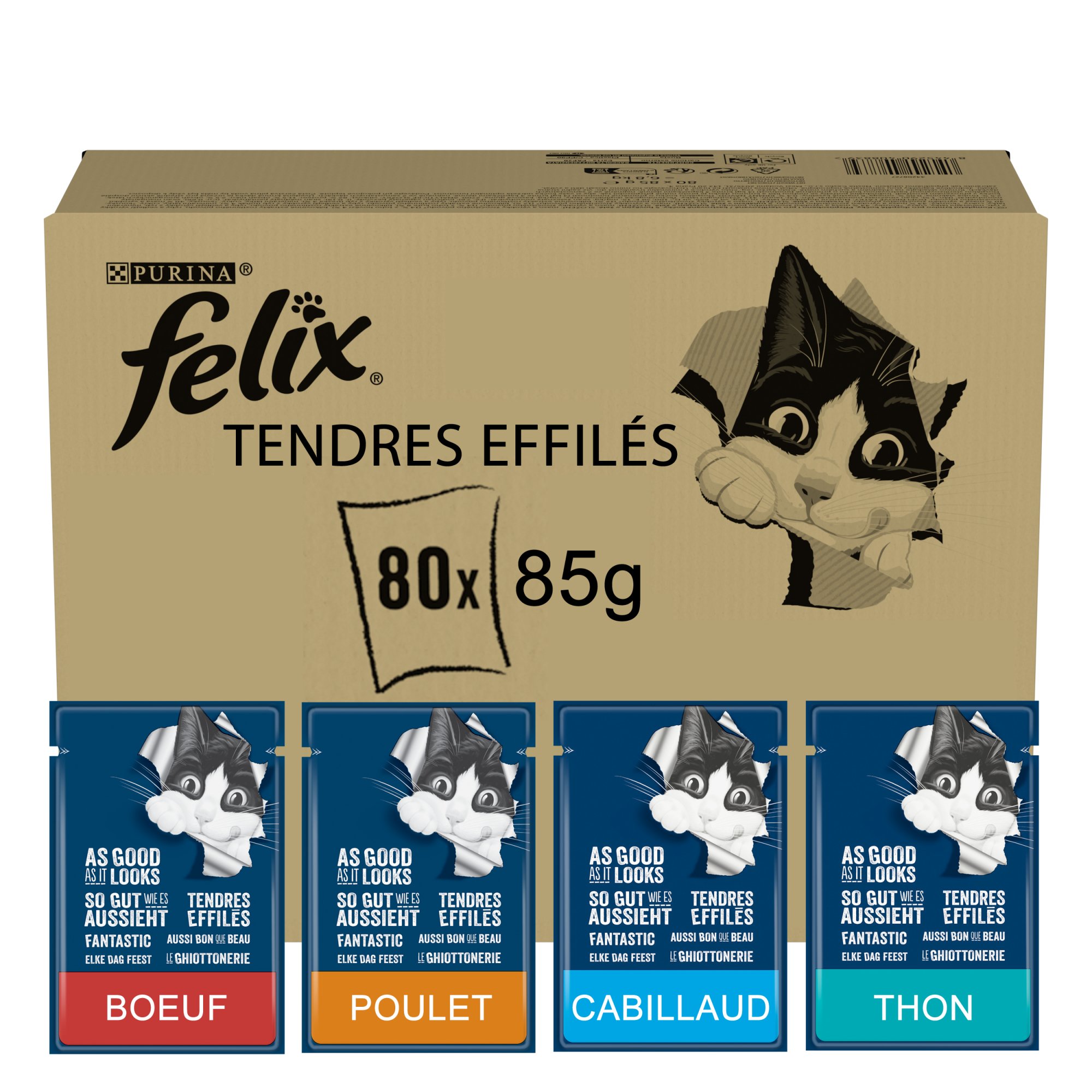 FELIX Tendres Effilés en Gelée Sélection Mixte per gatti