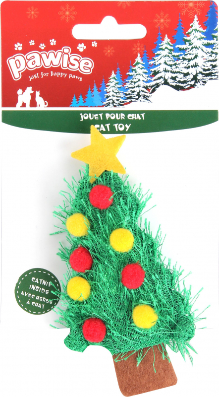 Brinquedo árvore de natal com erva gateira para gato