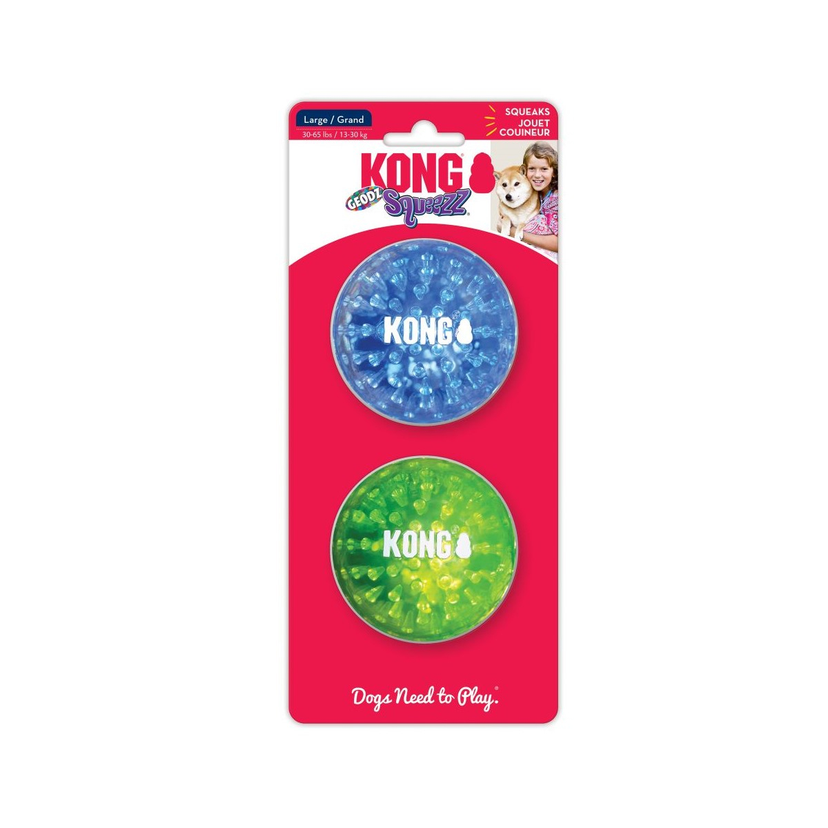 KONG Squeezz Geodz 2-PK Assorted per cani